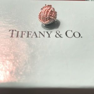 Single Tiffany sterling silver twist knot earring